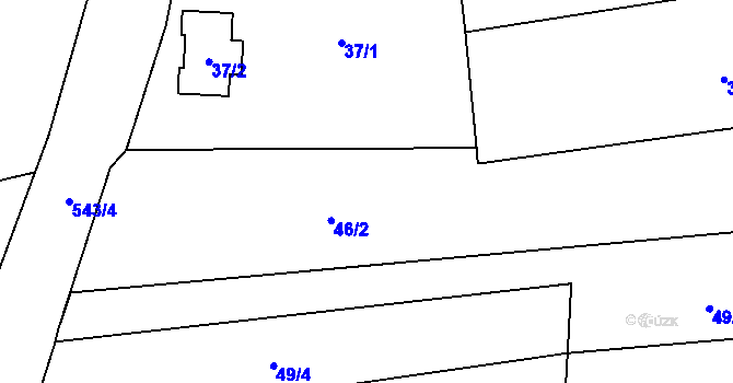 Parcela st. 46/2 v KÚ Bludovice u Nového Jičína, Katastrální mapa