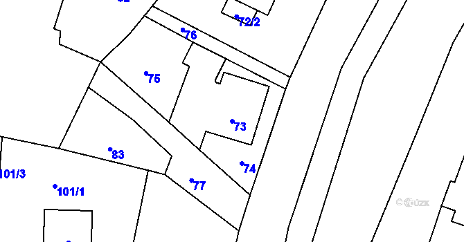 Parcela st. 73 v KÚ Bludovice u Nového Jičína, Katastrální mapa