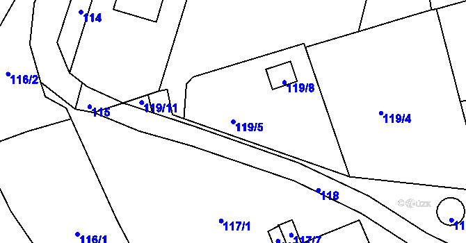 Parcela st. 119/5 v KÚ Bludovice u Nového Jičína, Katastrální mapa