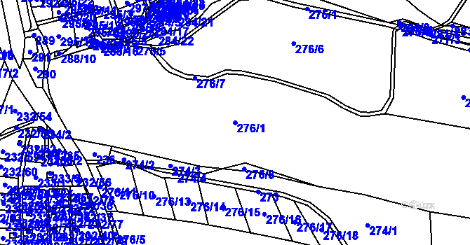 Parcela st. 276/1 v KÚ Bludovice u Nového Jičína, Katastrální mapa