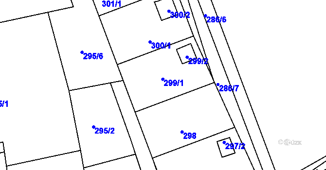 Parcela st. 299 v KÚ Bludovice u Nového Jičína, Katastrální mapa