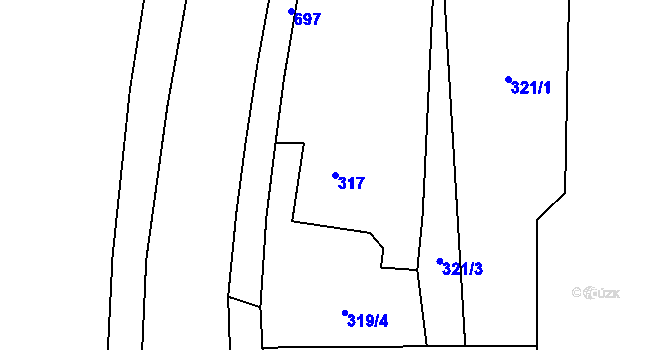 Parcela st. 317 v KÚ Bludovice u Nového Jičína, Katastrální mapa