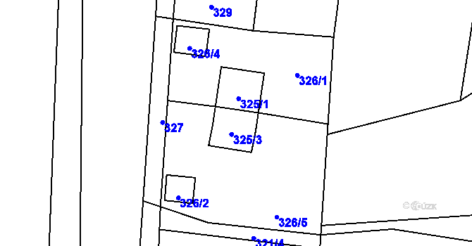Parcela st. 325/3 v KÚ Bludovice u Nového Jičína, Katastrální mapa