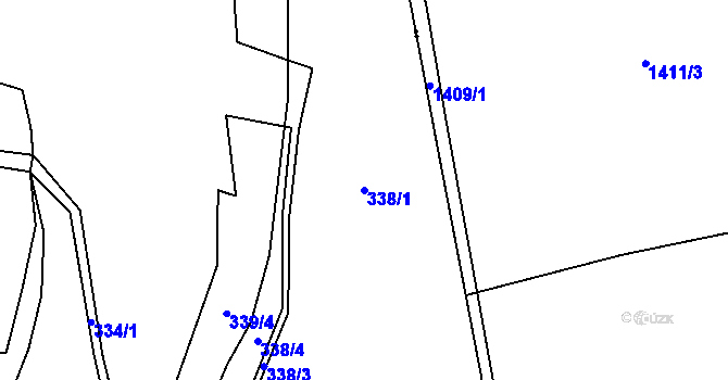 Parcela st. 338/1 v KÚ Bludovice u Nového Jičína, Katastrální mapa