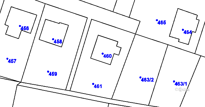 Parcela st. 460 v KÚ Bludovice u Nového Jičína, Katastrální mapa