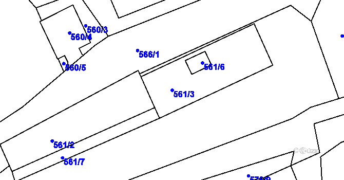 Parcela st. 561/3 v KÚ Bludovice u Nového Jičína, Katastrální mapa