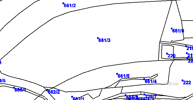 Parcela st. 661/3 v KÚ Bludovice u Nového Jičína, Katastrální mapa