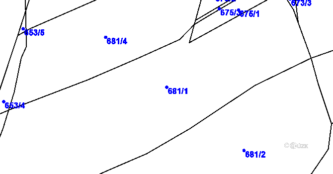 Parcela st. 681/1 v KÚ Bludovice u Nového Jičína, Katastrální mapa