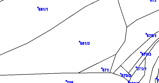 Parcela st. 681/2 v KÚ Bludovice u Nového Jičína, Katastrální mapa