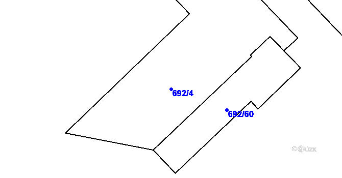 Parcela st. 692/4 v KÚ Bludovice u Nového Jičína, Katastrální mapa