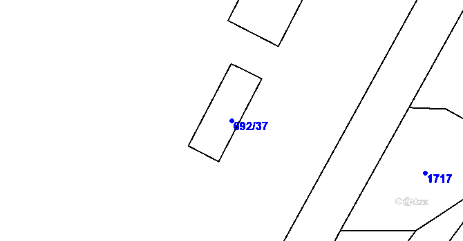 Parcela st. 692/37 v KÚ Bludovice u Nového Jičína, Katastrální mapa