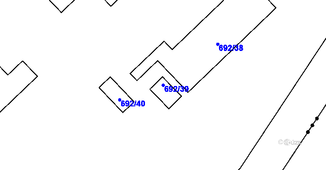 Parcela st. 692/39 v KÚ Bludovice u Nového Jičína, Katastrální mapa