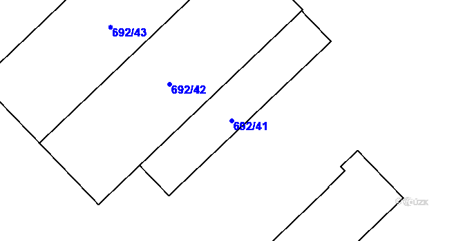 Parcela st. 692/41 v KÚ Bludovice u Nového Jičína, Katastrální mapa