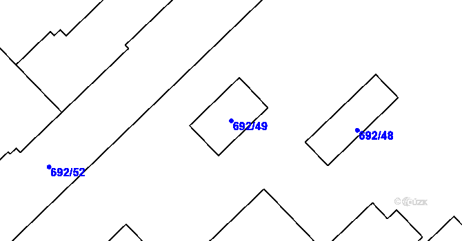 Parcela st. 692/49 v KÚ Bludovice u Nového Jičína, Katastrální mapa