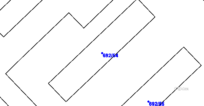 Parcela st. 692/54 v KÚ Bludovice u Nového Jičína, Katastrální mapa
