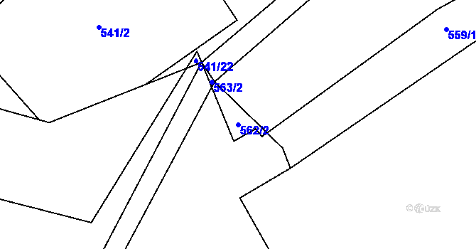 Parcela st. 562/2 v KÚ Bludovice u Nového Jičína, Katastrální mapa