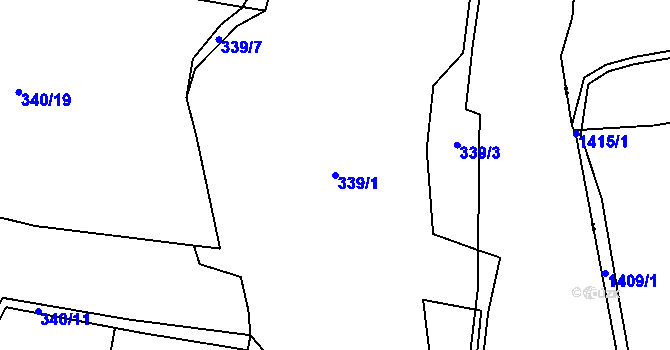 Parcela st. 339/1 v KÚ Bludovice u Nového Jičína, Katastrální mapa