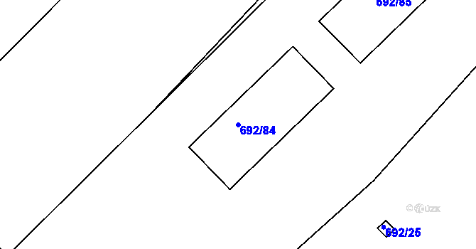 Parcela st. 692/84 v KÚ Bludovice u Nového Jičína, Katastrální mapa