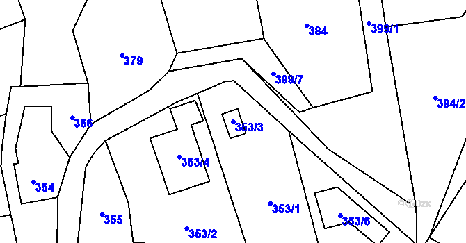Parcela st. 353/3 v KÚ Bludovice u Nového Jičína, Katastrální mapa