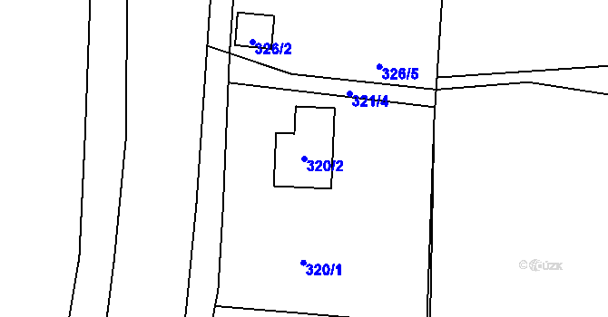 Parcela st. 320/2 v KÚ Bludovice u Nového Jičína, Katastrální mapa