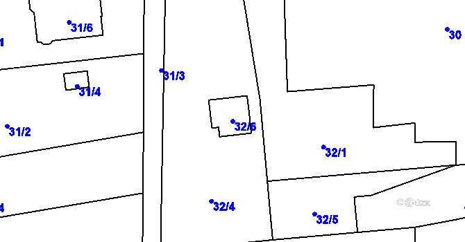 Parcela st. 32/6 v KÚ Bludovice u Nového Jičína, Katastrální mapa