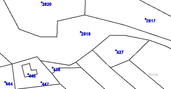 Parcela st. 10/2 v KÚ Dolní Bobrová, Katastrální mapa