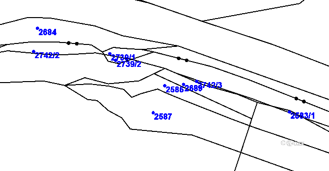 Parcela st. 2586 v KÚ Dolní Bobrová, Katastrální mapa