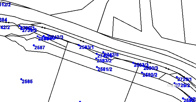 Parcela st. 2742 v KÚ Dolní Bobrová, Katastrální mapa