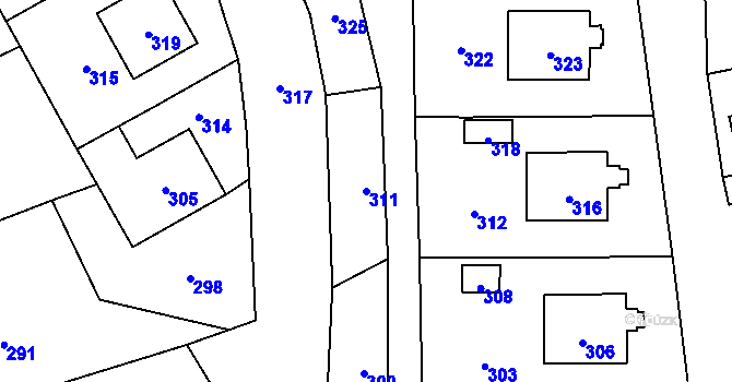 Parcela st. 311 v KÚ Dolní Bobrová, Katastrální mapa