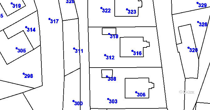 Parcela st. 312 v KÚ Dolní Bobrová, Katastrální mapa