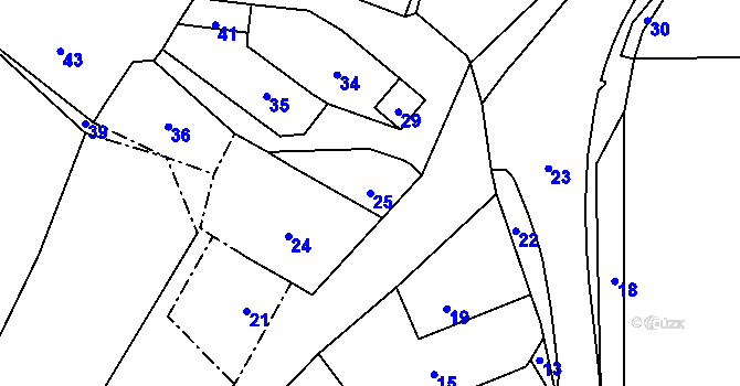 Parcela st. 25 v KÚ Horní Bobrová, Katastrální mapa