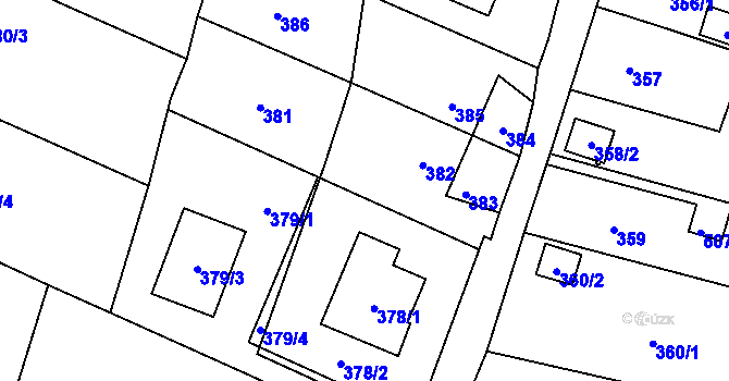 Parcela st. 378/3 v KÚ Bobrovníky, Katastrální mapa