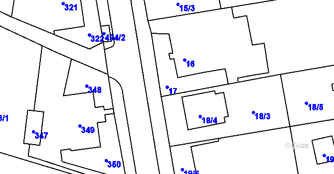 Parcela st. 17 v KÚ Bobrovníky, Katastrální mapa