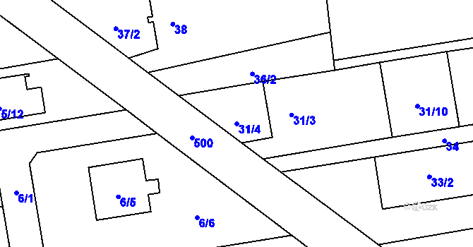 Parcela st. 31/4 v KÚ Bobrovníky, Katastrální mapa