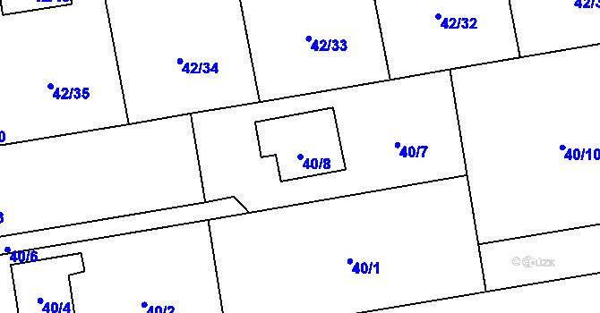 Parcela st. 40/8 v KÚ Bobrovníky, Katastrální mapa