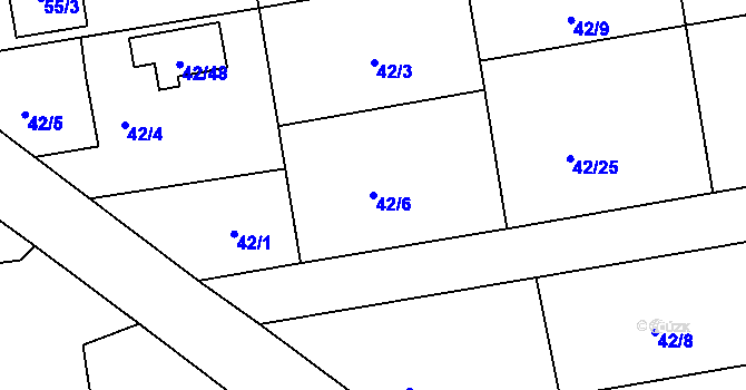Parcela st. 42/6 v KÚ Bobrovníky, Katastrální mapa