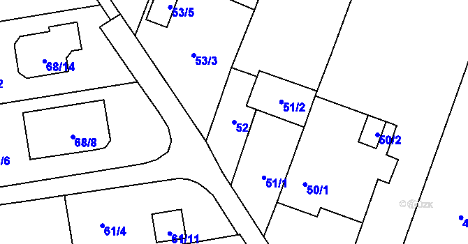 Parcela st. 52 v KÚ Bobrovníky, Katastrální mapa