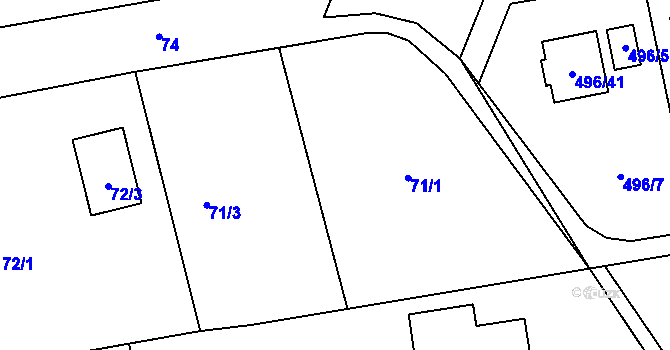Parcela st. 71 v KÚ Bobrovníky, Katastrální mapa