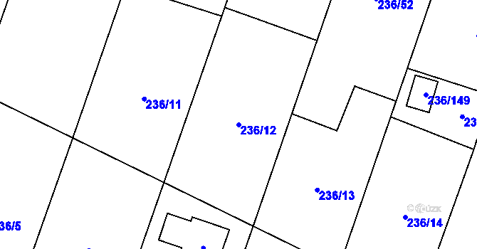 Parcela st. 236/12 v KÚ Bobrovníky, Katastrální mapa