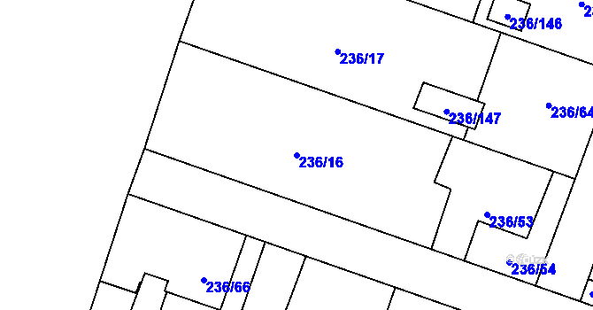 Parcela st. 236/16 v KÚ Bobrovníky, Katastrální mapa
