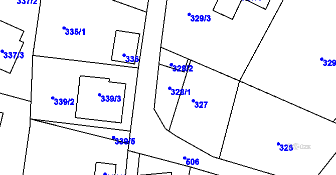 Parcela st. 328 v KÚ Bobrovníky, Katastrální mapa
