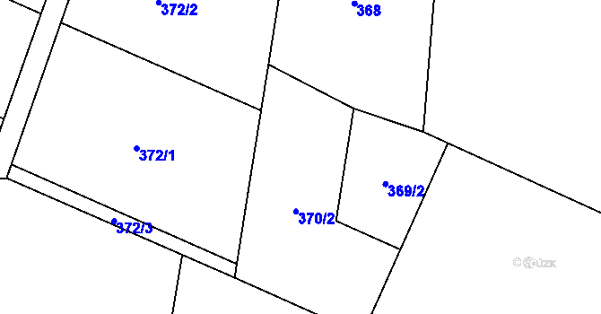 Parcela st. 370/1 v KÚ Bobrovníky, Katastrální mapa