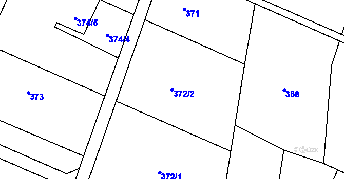 Parcela st. 372/2 v KÚ Bobrovníky, Katastrální mapa
