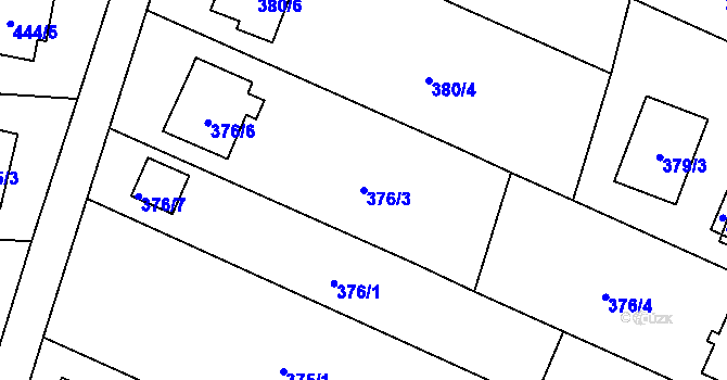 Parcela st. 376/3 v KÚ Bobrovníky, Katastrální mapa