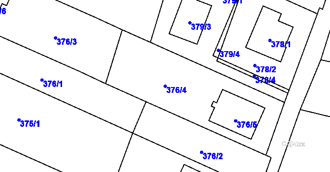 Parcela st. 376/4 v KÚ Bobrovníky, Katastrální mapa