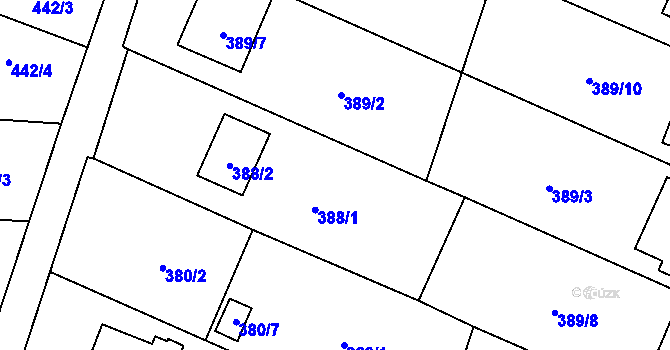 Parcela st. 389/6 v KÚ Bobrovníky, Katastrální mapa