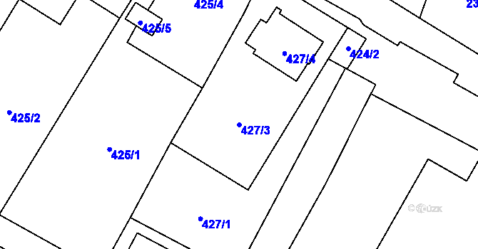 Parcela st. 427/3 v KÚ Bobrovníky, Katastrální mapa