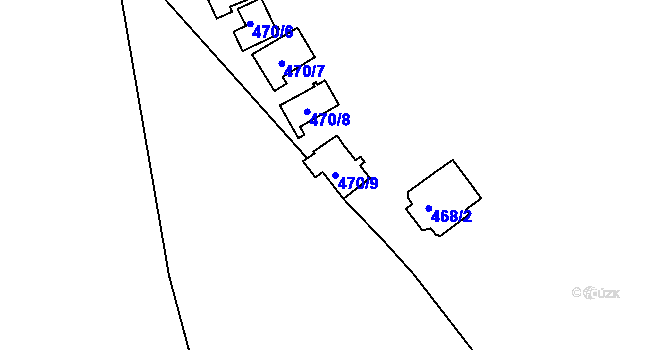 Parcela st. 470/9 v KÚ Bobrovníky, Katastrální mapa