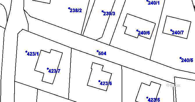 Parcela st. 504 v KÚ Bobrovníky, Katastrální mapa
