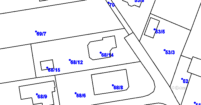 Parcela st. 68/14 v KÚ Bobrovníky, Katastrální mapa